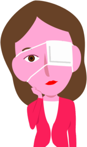 眼帯をしている女性のイラスト