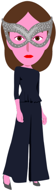 仮面をつけた女性のイラスト