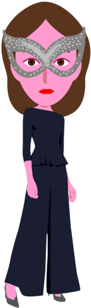 仮面をつけた女性のイラスト