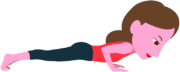 腕立て伏せをしている女性を横から見たイラスト