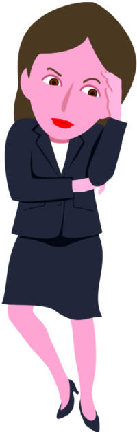 大事なことを思い出そうと考え込んでいる女性のイラスト