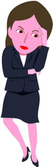 大事なことを思い出そうと考え込んでいる女性のイラスト