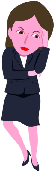 大事なことを思い出そうと考え込んでいる女性のイラスト