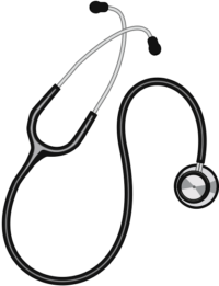 身体の音を聴く聴診器のイラスト