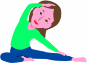 ストレッチをしている女性のイラスト
