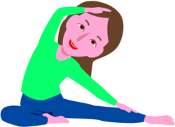 ストレッチをしている女性のイラスト