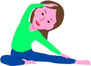 ストレッチをしている女性のイラスト