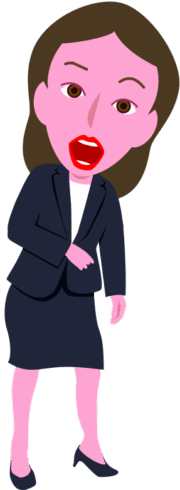驚きあきれた顔をしている女性のイラスト