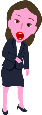 驚きあきれた顔をしている女性のイラスト