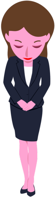 取引先の担当者を出迎える女性社員のイラスト