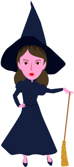 魔女 ハロウィンで魔女に扮した女性のイラスト