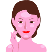 エステで肌がツルツルスベスベになった女性のイラスト