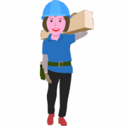 熟練職人の女性大工さんのイラスト