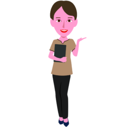 お客様を案内する女性エステティシャンのイラスト
