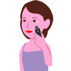 美顔器でフェイスケアをしている女性のイラスト