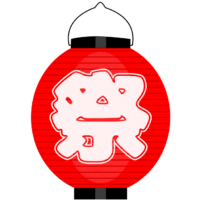 赤い祭り提灯のイラスト