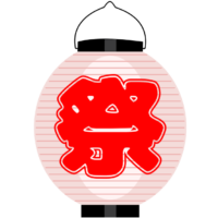 白い祭り提灯のイラスト