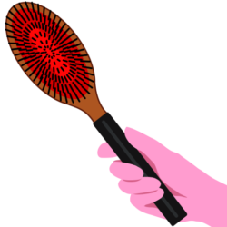 美容師が使っているヘアブラシのイラスト