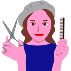 おしゃれな女性美容師のイラスト