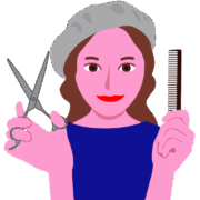 おしゃれな女性美容師のイラスト