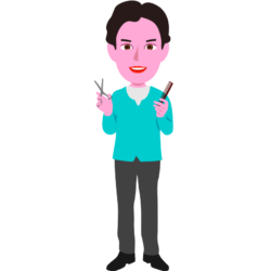 男性美容師 爽やかな笑顔の男性美容師のイラスト