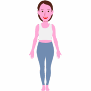 姿勢矯正トレーニングで美しいプロポーションを維持している女性のイラスト