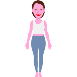 姿勢矯正トレーニングで美しいプロポーションを維持している女性のイラスト