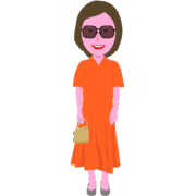 サングラスをかけた女性のイラスト