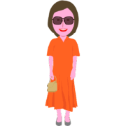 サングラスをかけた女性のイラスト