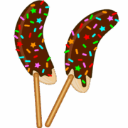 チョコバナナ お祭りの露店で大人気のチョコバナナのイラスト