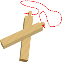 お祭りで使う拍子木のイラスト