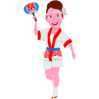 お祭りギャルが大好きなお祭りではりきっているイラスト