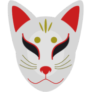 狐面 縁日で売られている狐のお面のイラスト