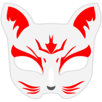 白狐の仮面のイラスト