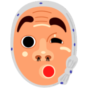 ひょっとこ お祭りの屋台で人気のひょっとこのお面のイラスト