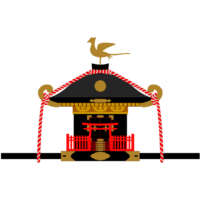 お祭りで担がれる御神輿のイラスト