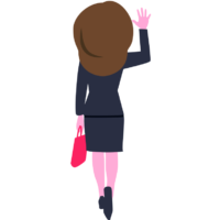 帰る姿がバックシャンのキャリアウーマンのイラスト