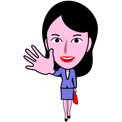 同僚に挨拶をしている女子社員キャラクターのイラスト