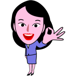 「OK」の合図を送っている女子社員キャラクターのイラスト