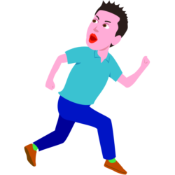 逃げる男 後を振り向きながら逃げる男のイラスト