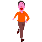 走って逃げる男のイラスト
