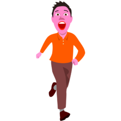 逃げる男 走って逃げる男のイラスト