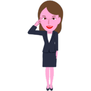 上司に敬礼するキャリアウーマンのイラスト