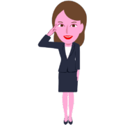 上司に敬礼するキャリアウーマンのイラスト