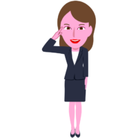 上司に敬礼するキャリアウーマンのイラスト