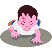 転んで擦り傷を負った男の子のイラスト