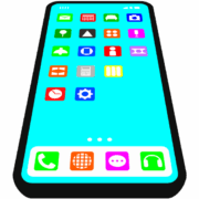 斜め上から見たスマートフォンのイラスト