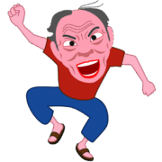 怒る 拳を上げて怒っている爺さんのイラスト