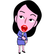 「あれっ？」という表情の女子社員キャラのイラスト