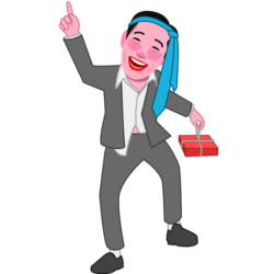 梯子酒 宴会の帰りに居酒屋巡りをする酔っ払いおじさんのイラスト